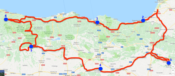 % map spain moto 2019 mit Route